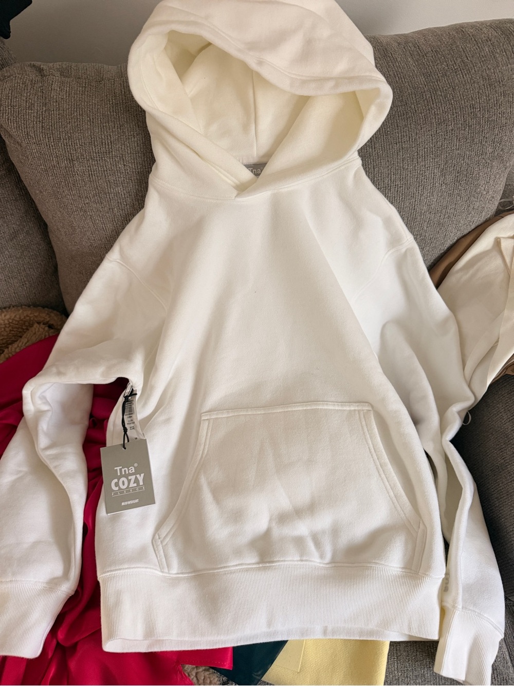 Women's White Hoodie - Likely Sweatshirt/Hooded Jacket